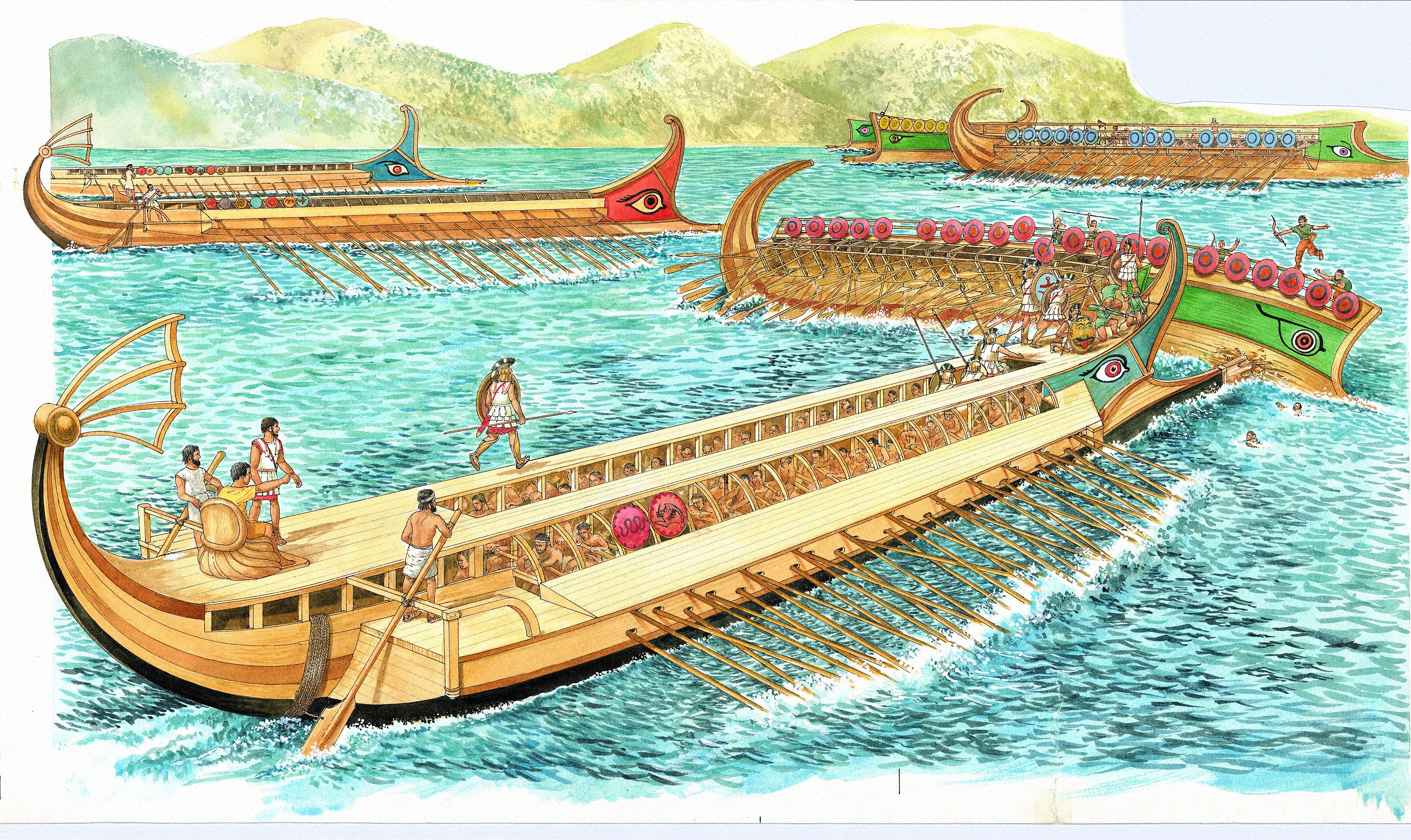 Верфь в древней греции. Древняя Греция трирема корабль. Саламинское сражение в древней Греции. Саламинское сражение (480 год до н. э.). Триера лодки афинян.