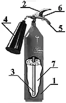Устройство переносного углекислотного огнетушителя